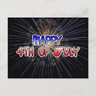 Happy 4th of July Fireworks Postcard