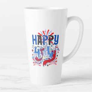 Happy 4th of July Fireworks USA-63261 Latte Mug