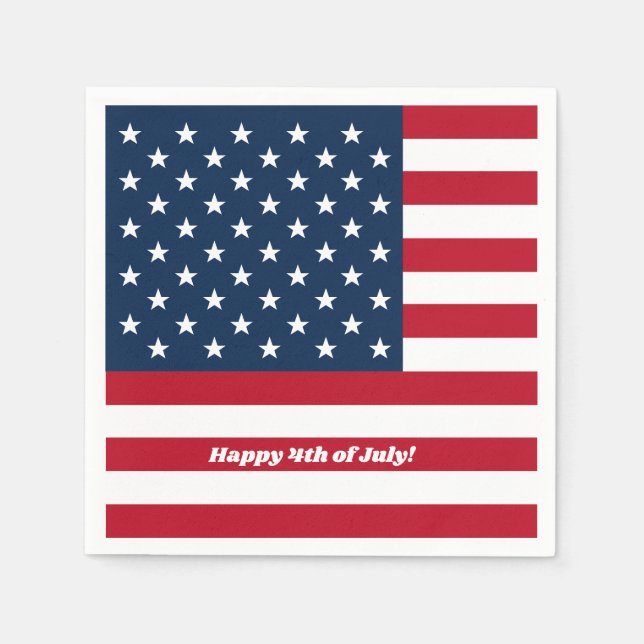 Happy 4th of July Flag Napkins (Front)