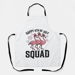 Happy 4th of July Flamingo Squad Vector Design_1 Apron
