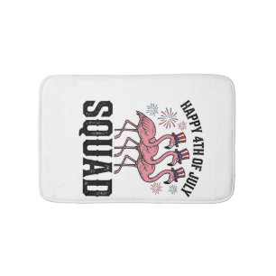 Happy 4th of July Flamingo Squad Vector Design_1 Bath Mat