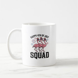 Happy 4th of July Flamingo Squad Vector Design_1 Coffee Mug