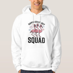 Happy 4th of July Flamingo Squad Vector Design_1 Hoodie