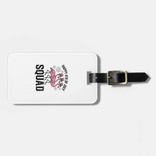 Happy 4th of July Flamingo Squad Vector Design_1 Luggage Tag
