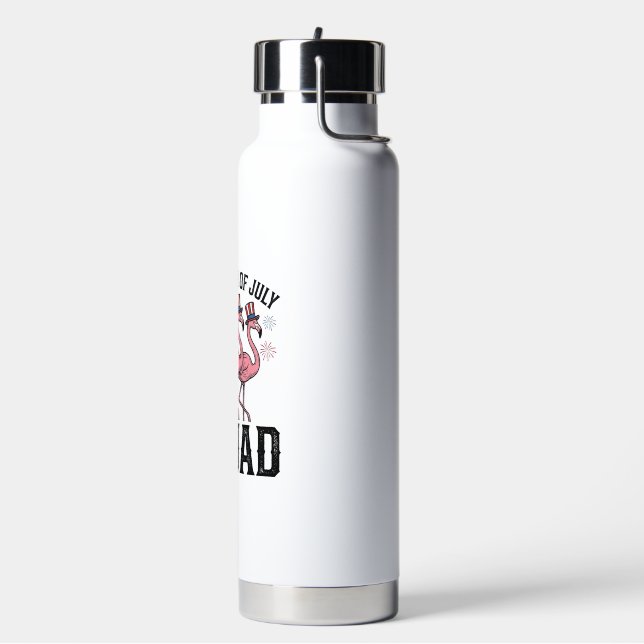 Happy 4th of July Flamingo Squad Vector Design_1 Water Bottle (Left)