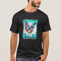 Happy 4th Of July Floral Chicken Flowers Patriotic