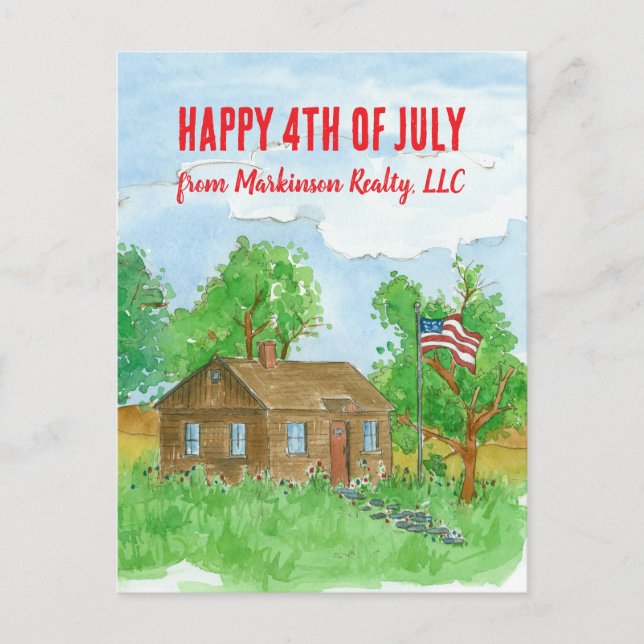 Happy 4th of July from Realtor Flag Custom Holiday Postcard (Front)