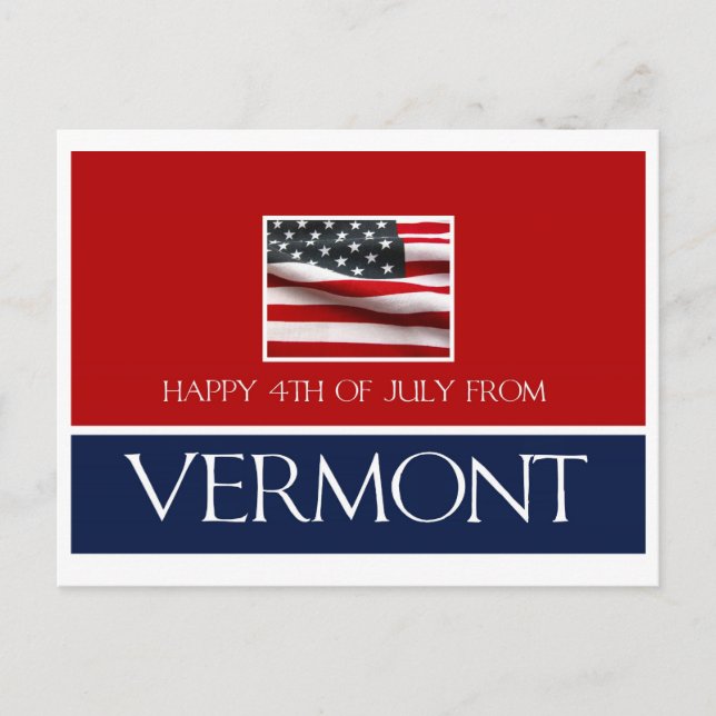 happy 4th of July from Vermont Postcard (Front)