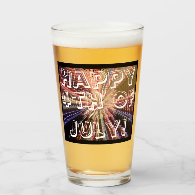 HAPPY 4TH OF JULY  GLASS  (Front Filled)