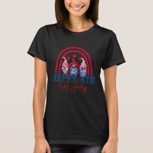 Happy 4th Of July Gnomes Rainbow Patriotic America T-Shirt