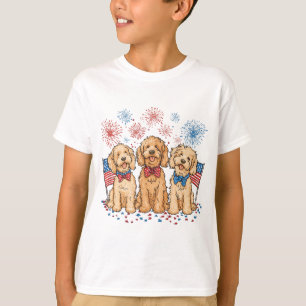 Happy 4th Of July Goldendoodle Dogs Fireworks T-Shirt