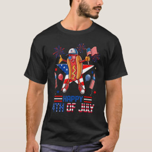Happy 4th Of July Hot Dog Graphic Patriotic T-Shirt