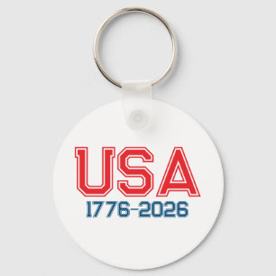 Happy 4th of July Independence Day 1776-2026 Keychain