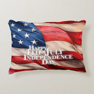 Happy 4th of July - Independence Day Accent Pillow