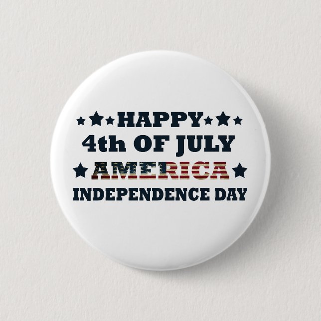Happy 4th of july independence day America 2 Inch Round Button (Front)
