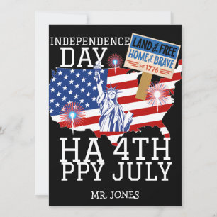 Happy 4th of July Independence Day America Party Holiday Card