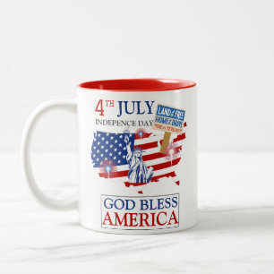 Happy 4th of July Independence Day America Party Two-Tone Coffee Mug