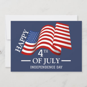 Happy 4th of July Independence Day American Flag Holiday Card