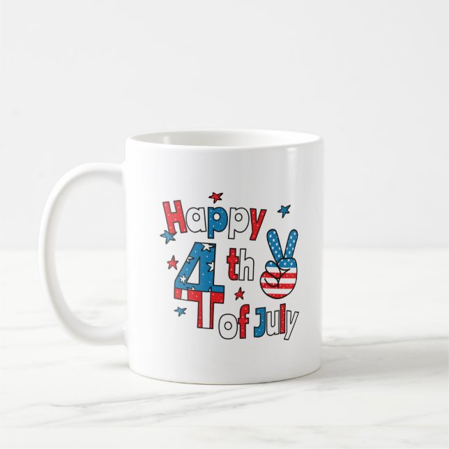 Happy 4th of July Independence Day Coffee Mug (Left)
