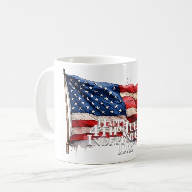 Happy 4th of July - Independence Day Coffee Mug (Front Left)