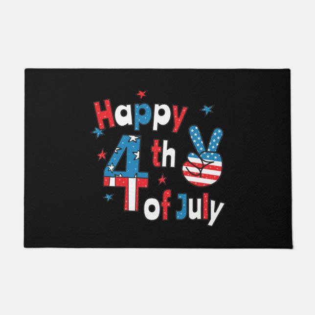 Happy 4th of July Independence Day Doormat (Front)