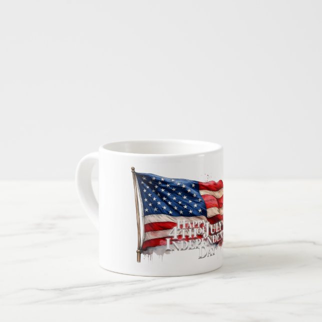Happy 4th of July - Independence Day Espresso Cup (Front Left)