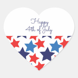 Happy 4th of July /Independence day Heart Sticker