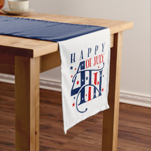 Happy 4th of July Independence Day Long Table Runner