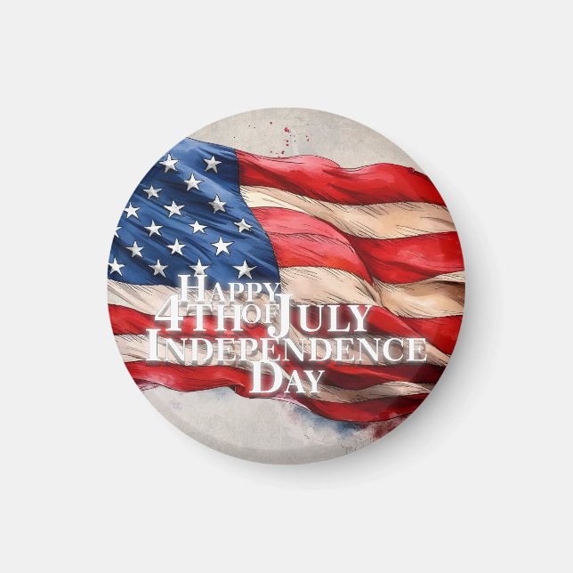 Happy 4th of July - Independence Day Magnet (Front)