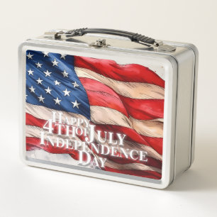 Happy 4th of July - Independence Day Metal Lunch Box