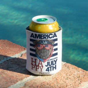 Happy 4th of July Independence Day party  Can Cooler