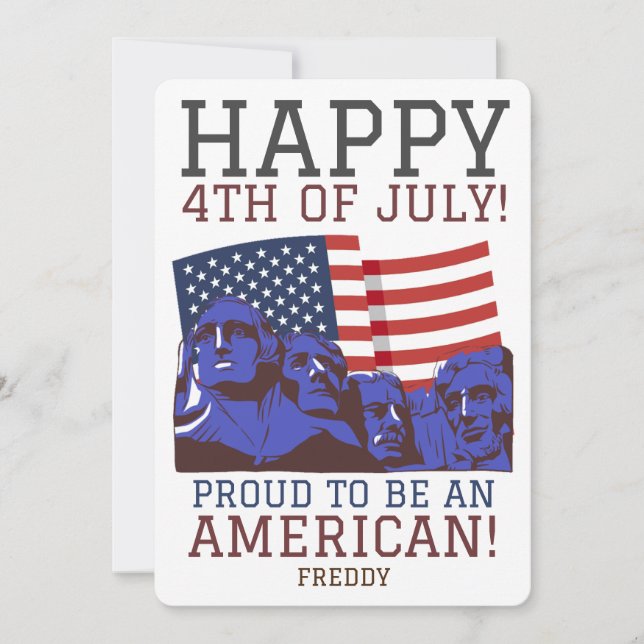 Happy 4th of July Independence Day party  Card (Front)
