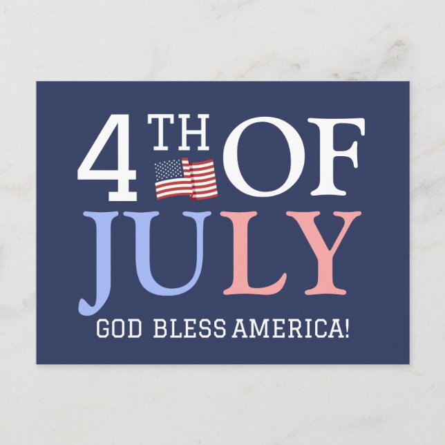 Happy 4th of July Independence Day party  Postcard (Front)