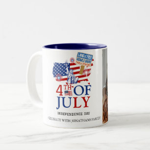 Happy 4th of July Independence Day Photo Two-Tone Coffee Mug