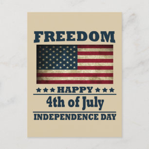 Happy 4th of july independence day postcard
