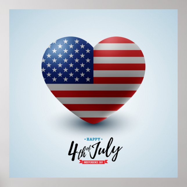 Happy 4th of July Independence day Poster (Front)