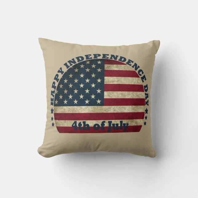 Happy 4th of july independence day throw pillow (Front)