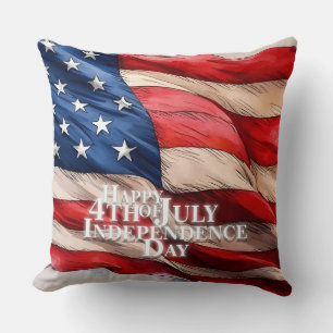 Happy 4th of July - Independence Day Throw Pillow