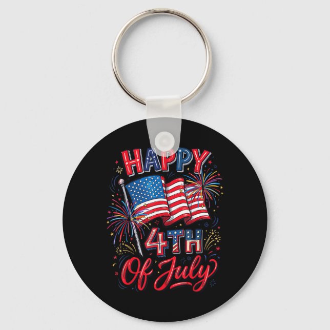 Happy 4th of July Keychain (Front)