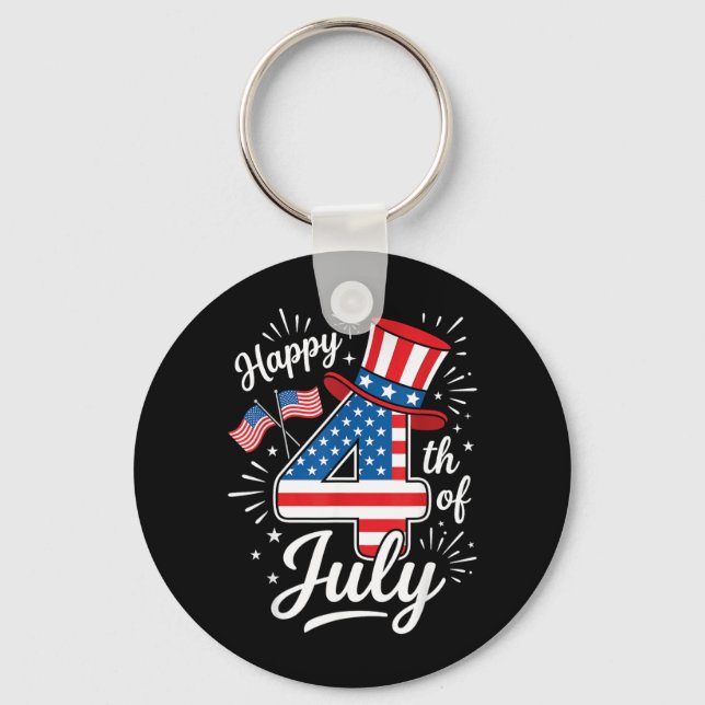 Happy 4th of July Keychain (Front)