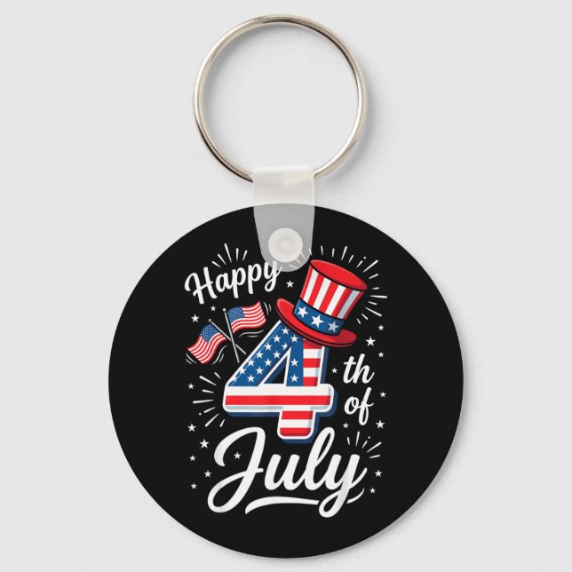 Happy 4th of July Keychain (Front)