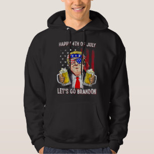 Happy 4th of July Let Is Go Beer Brandon Trump Bee Hoodie