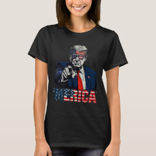 Happy 4th Of July merica Trump American Flag Usa T-Shirt