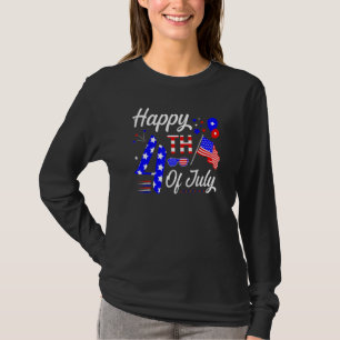 Happy 4th Of July New Fireworks Sunglasses Us Flag T-Shirt