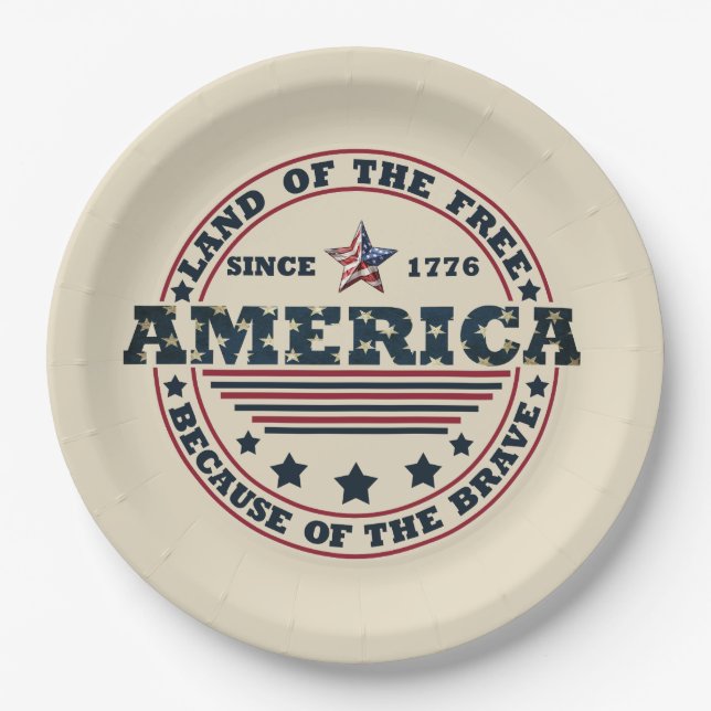 Happy 4th of july paper plate (Front)