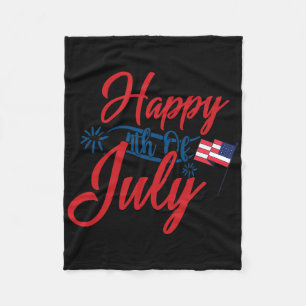 Happy 4th Of July Patriotic America Independence D Fleece Blanket