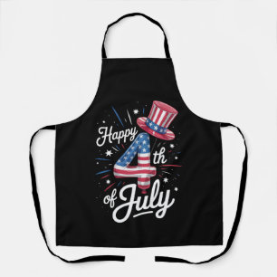 Happy 4th Of July Patriotic American Flag USA Apron