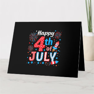 Happy 4th Of July Patriotic American Flag USA Card