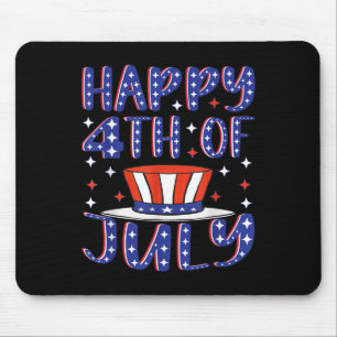 Happy 4th Of July Patriotic American Flag Usa Inde Mouse Pad