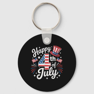 Happy 4th Of July Patriotic American Flag Usa Kids Keychain
